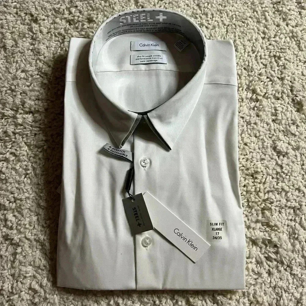 Men’s XL Calvin Klein Slim Fit Performance Button Down Shirt NWT